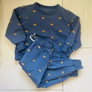 Tinycottons boys dog pattern sweatsuit size 8Y